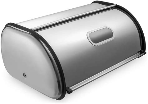 stainless steel bread box made like butter dish|large stainless steel bread box.